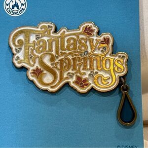 Tokyo DisneySea Disney Parks X Fantasy Springs Logo Dangling Gem Enamel Pin NWT
